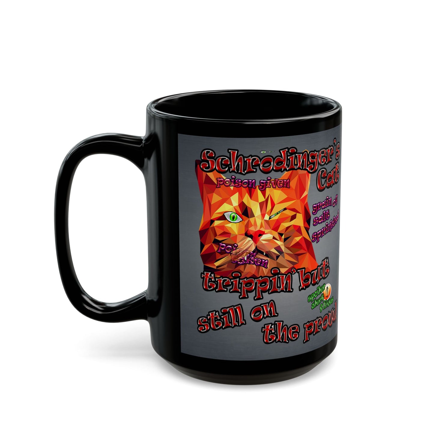 schrodinger's cat - Black Mug (grey-light grey)