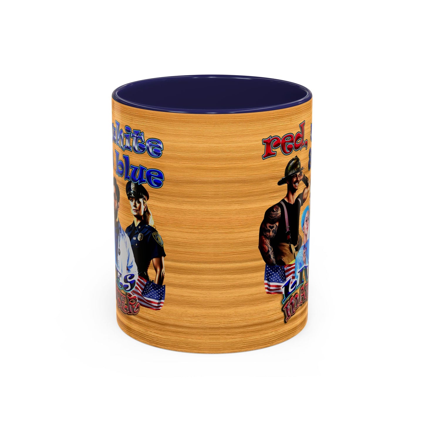 rw&b lives matter - Accent Mug (butterscotch wood finish)