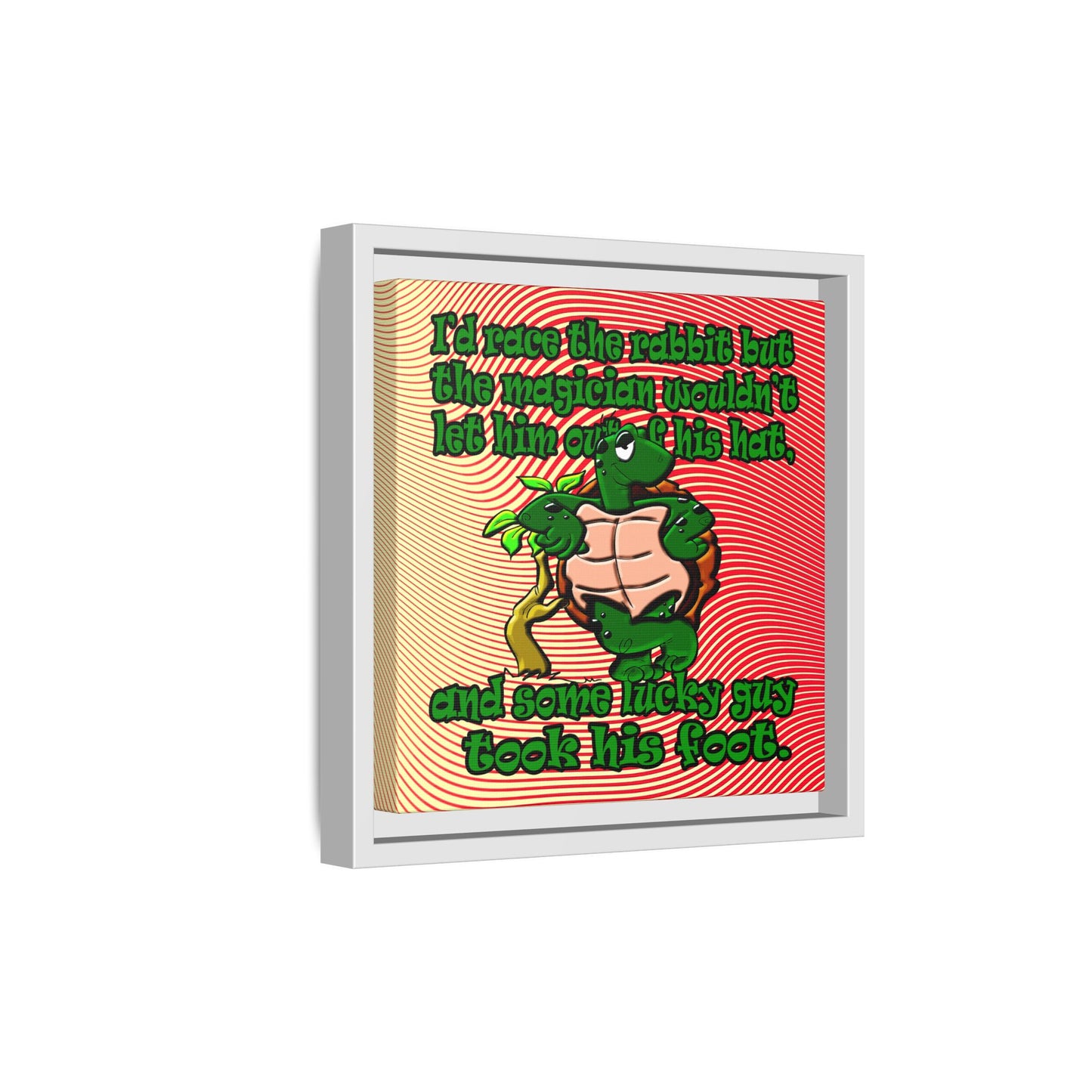 turtle race - framed canvas art (yellow-orange wave)