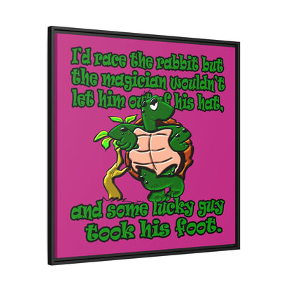 turtle race - framed canvas art (pink)