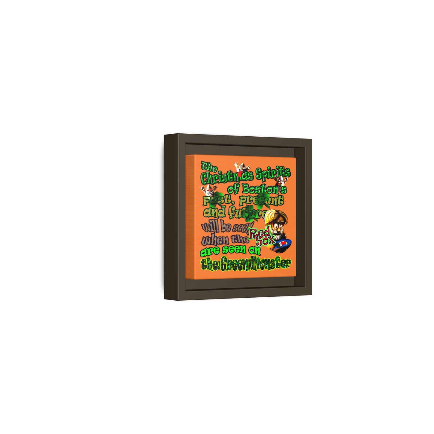 christmas spirits of boston - framed canvas art (crusta)