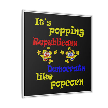 popping like popcorn - framed canvas art (black)