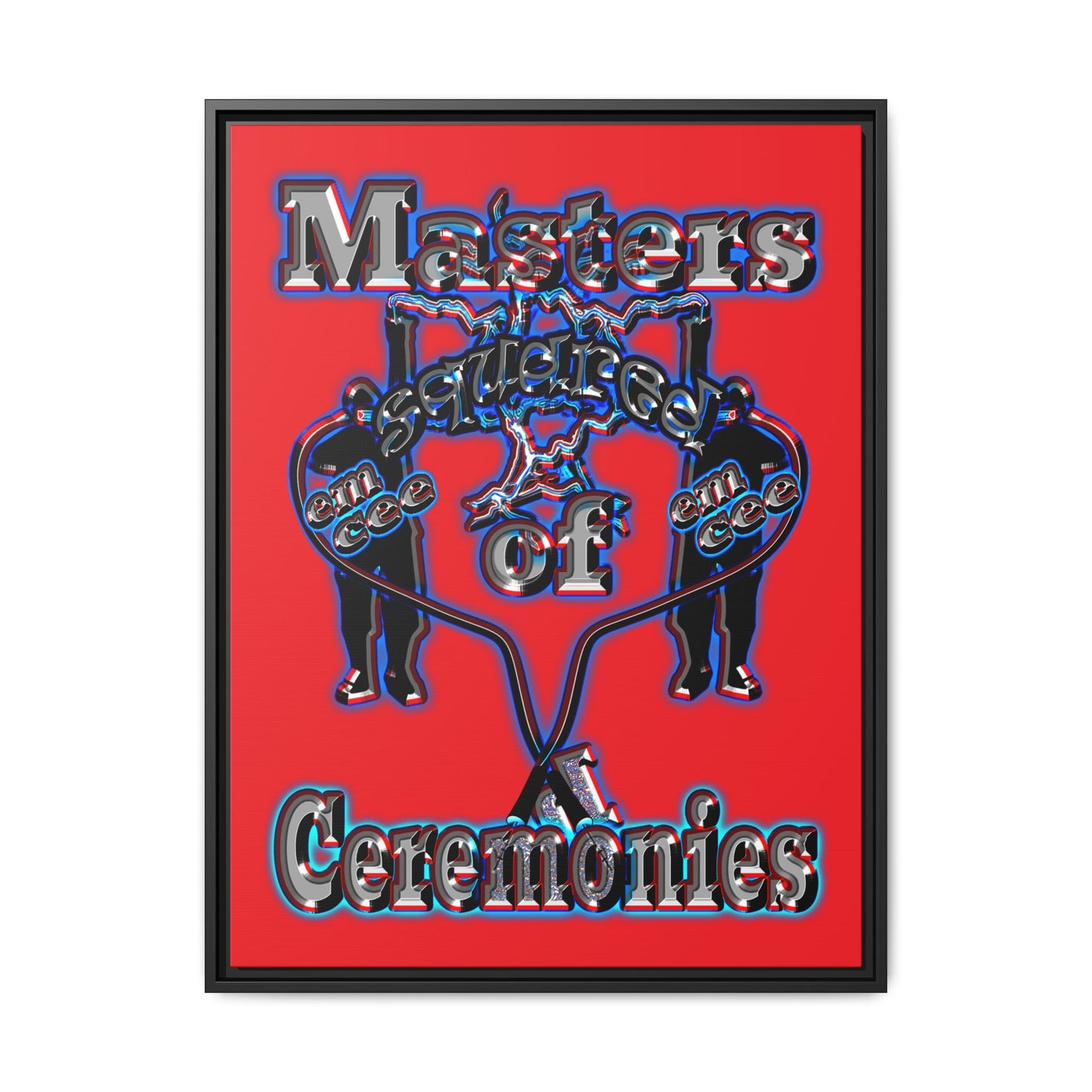 em cee squared - framed canvas art (red)