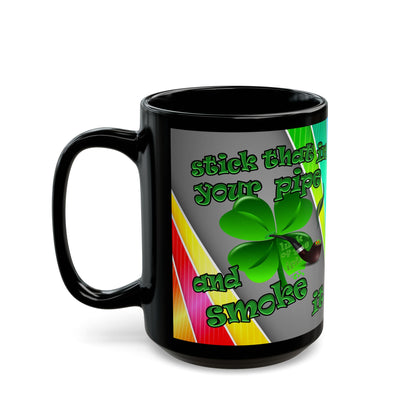 celtics logo - Black Mug (rainbow split)