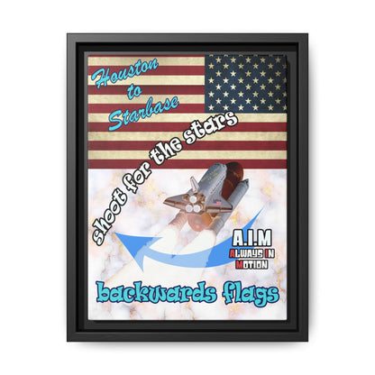 shoot for the stars - framed canvas art (white marble)