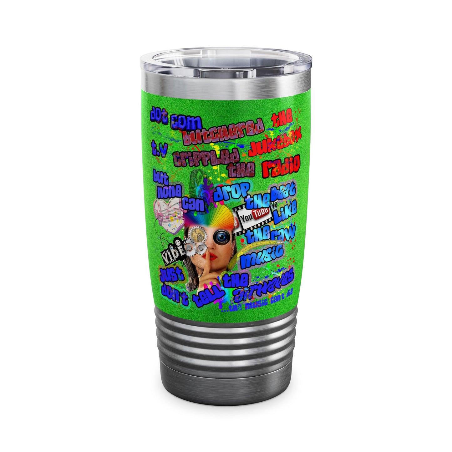 drop the beat - Ringneck Tumbler, 20oz  (green turf)