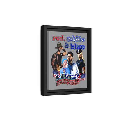 rw&b lives matter - framed canvas art (grey)