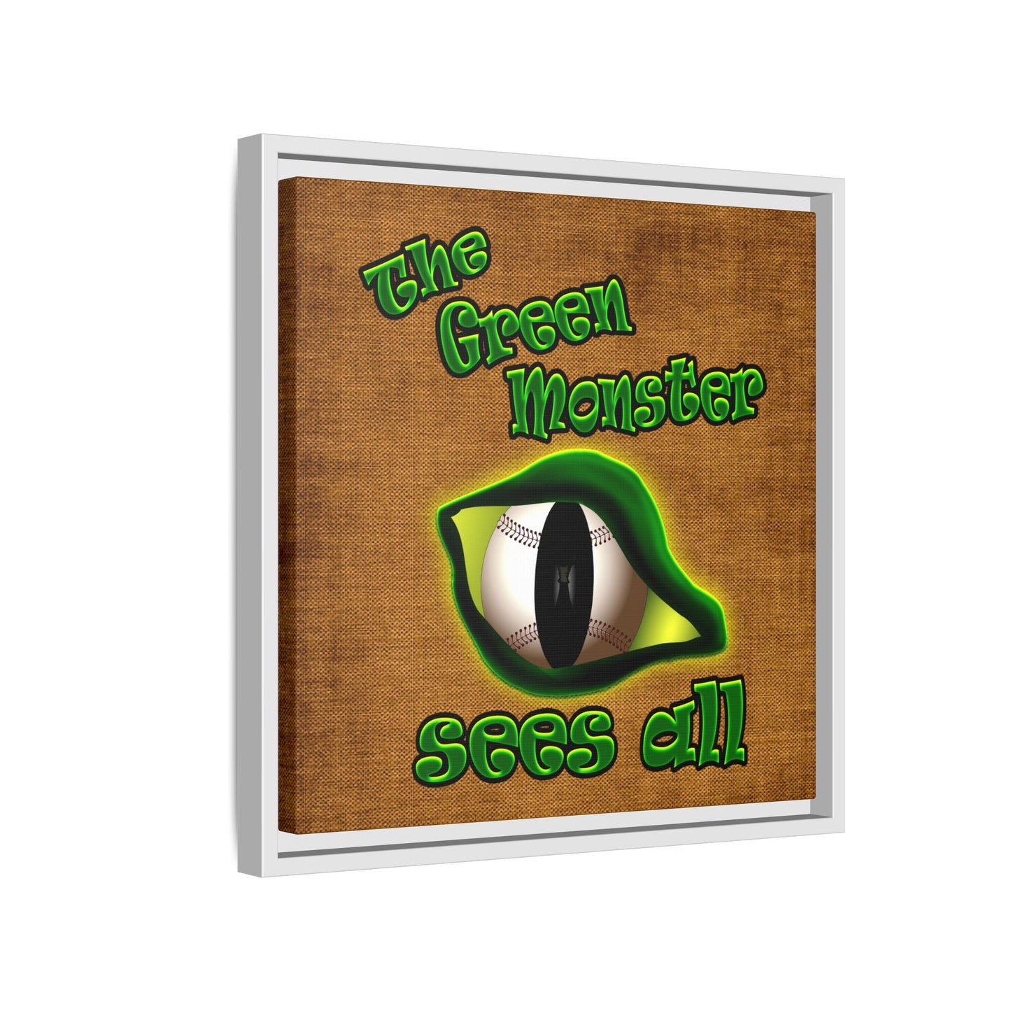 green monster - framed canvas art (brown papyrus)