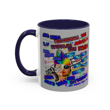 drop the beat - Accent Mug (light grey)
