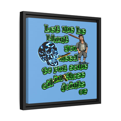og - framed canvas art (light blue)