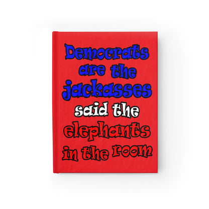 donkeys and elephants - journal-lined (red)