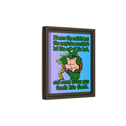 turtle race - framed canvas art (light blue-purple wave)