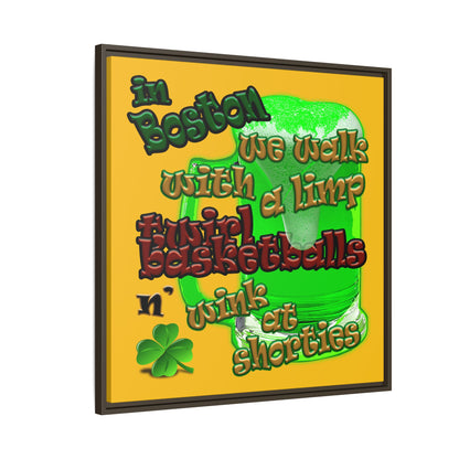 celtics logo - framed canvas art (yellow)