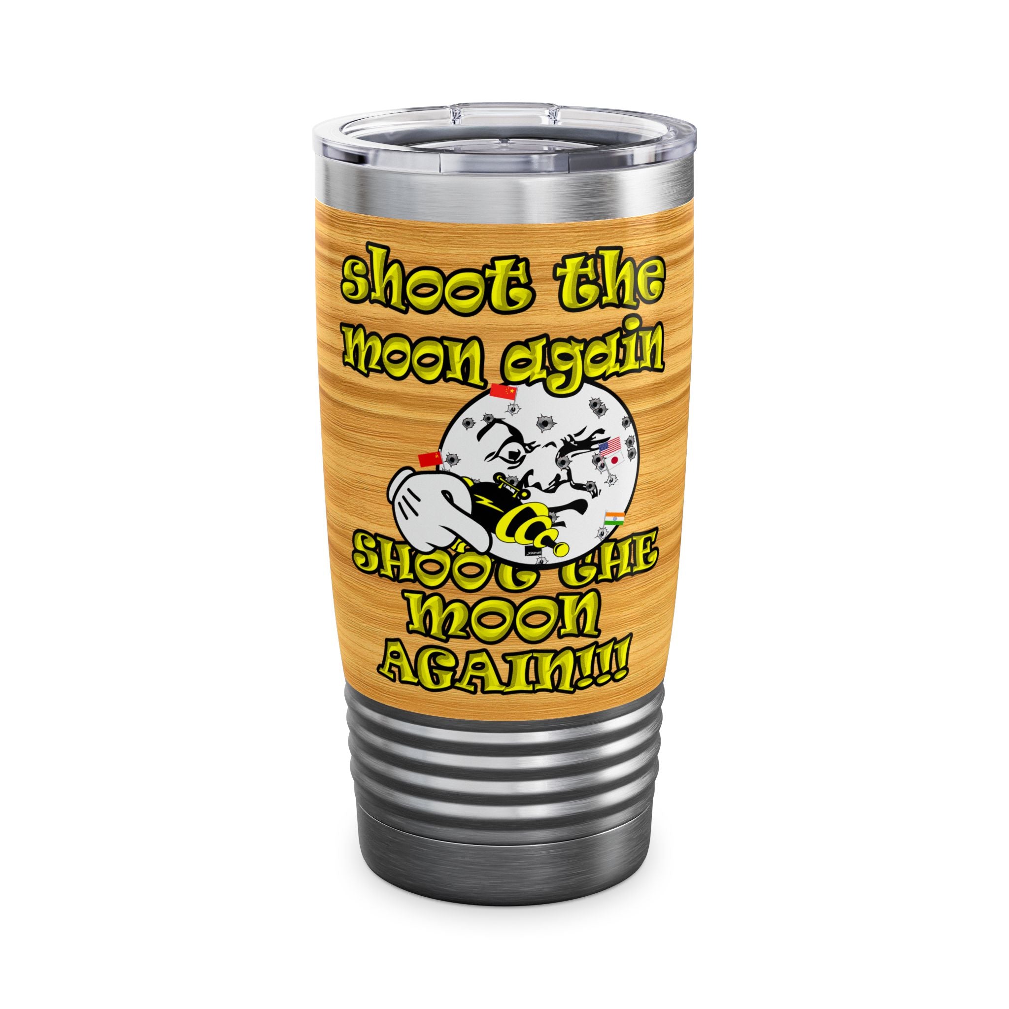 shoot the moon again - Ringneck Tumbler, 20oz (butterscotch wood finish)