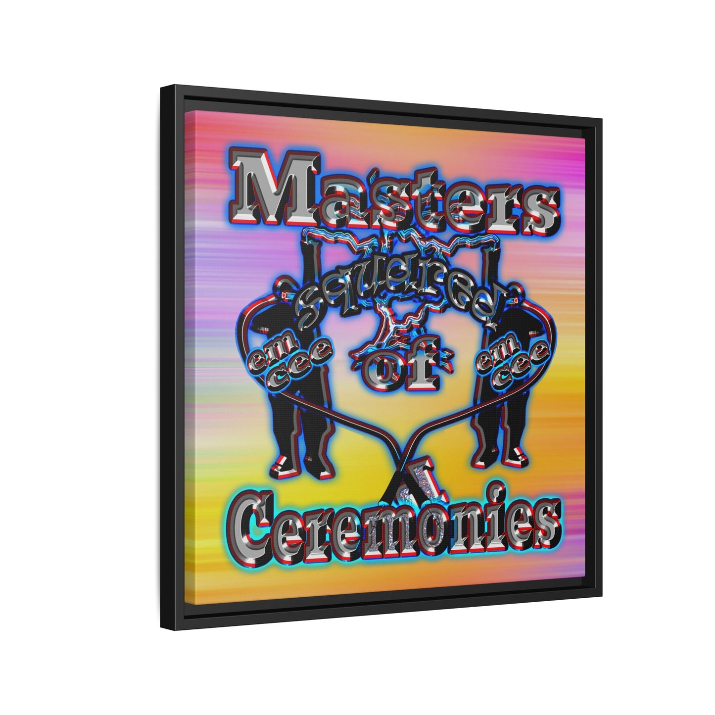 em cee squared - framed canvas art (color blur)