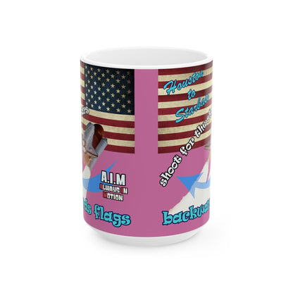 shoot for the stars - White Mug (light pink)