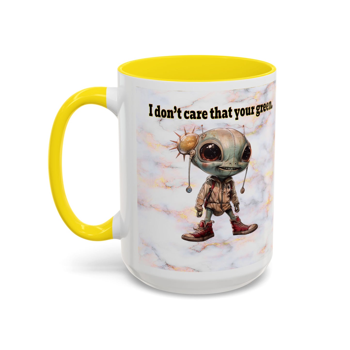 I don't care that your grey - Accent Mug (white marble)