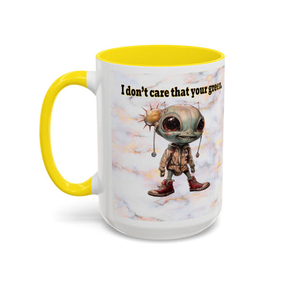 I don't care that your grey - Accent Mug (white marble)