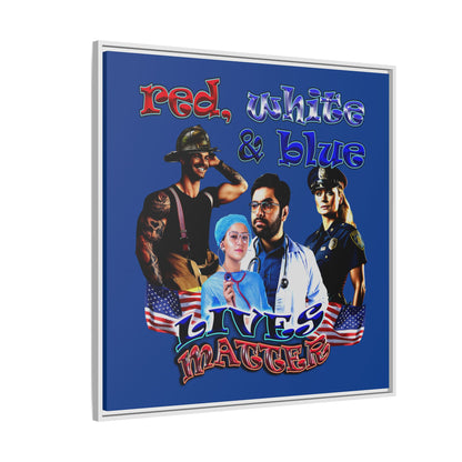 rw&b lives matter - framed canvas art (dark blue)