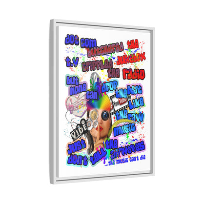 drop the beat - framed canvas art (white)