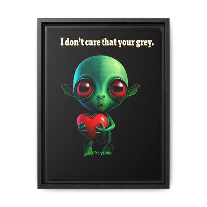 I don't care that your grey - framed canvas art (black)