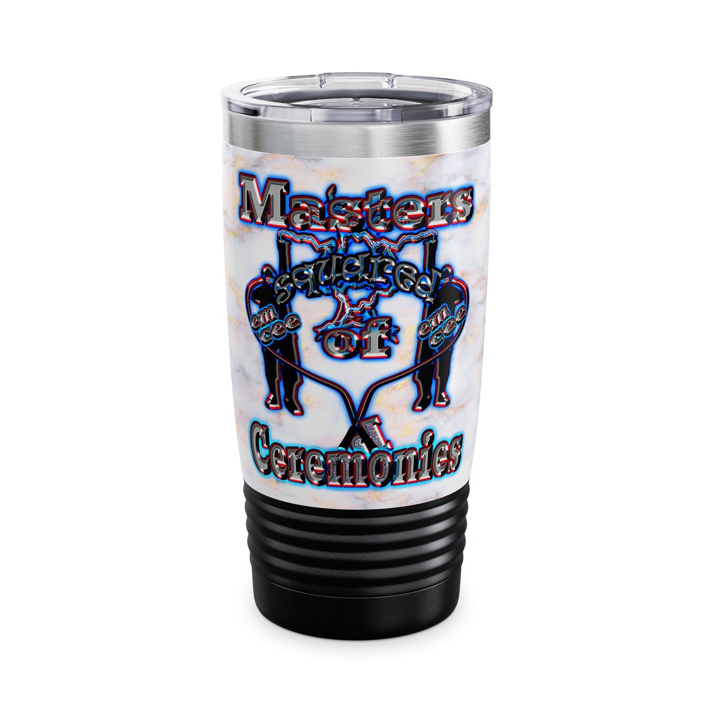 em cee squared - Ringneck Tumbler, 20oz (white marble)