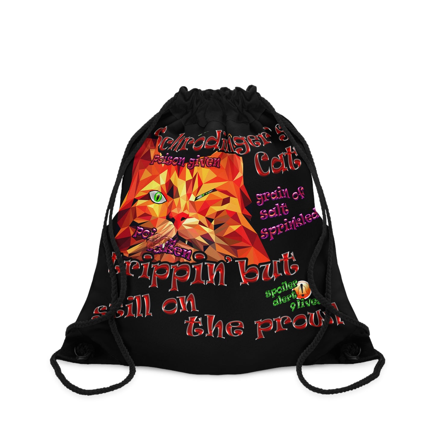 schrodinger's cat - Drawstring Bag (black)