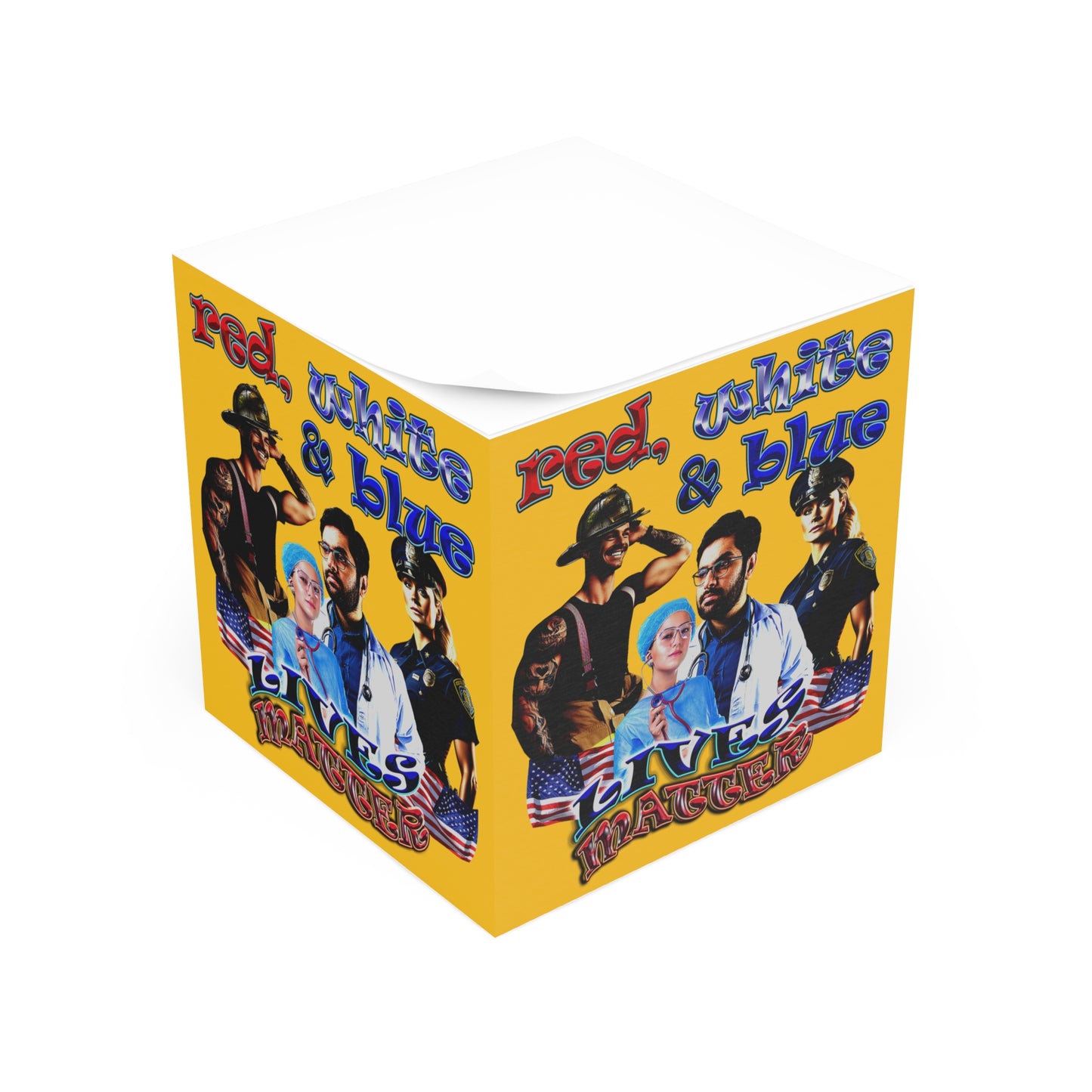 rw&b lives matter - note cube (yellow)