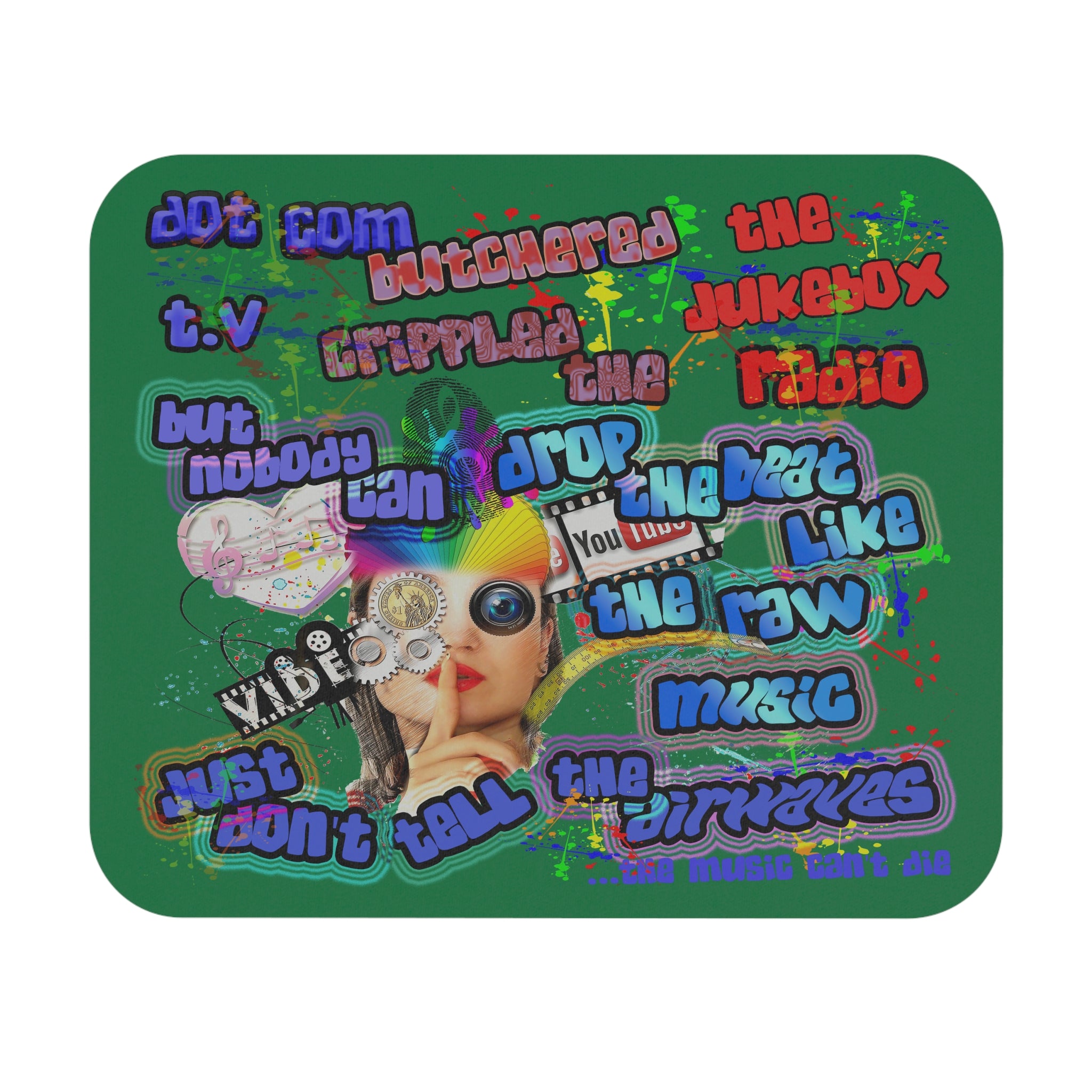 drop the beat - Mouse Pad (Rectangle) (dark green)
