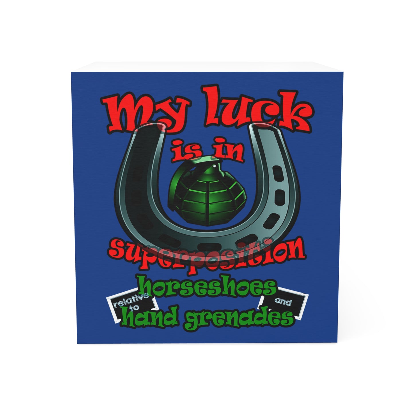 my luck - note cube (dark blue)