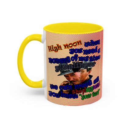 high noon - Accent Mug (yellow-orange wave)