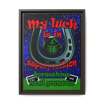 my luck - framed canvas art ('snoops' background)