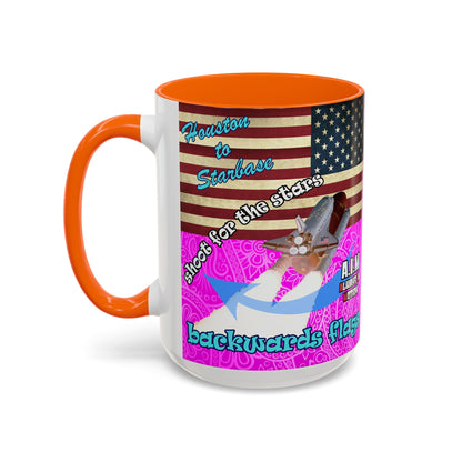 shoot for the stars - Accent Mug (pink swirl)