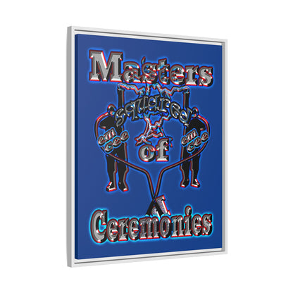 em cee squared - framed canvas art (dark blue)