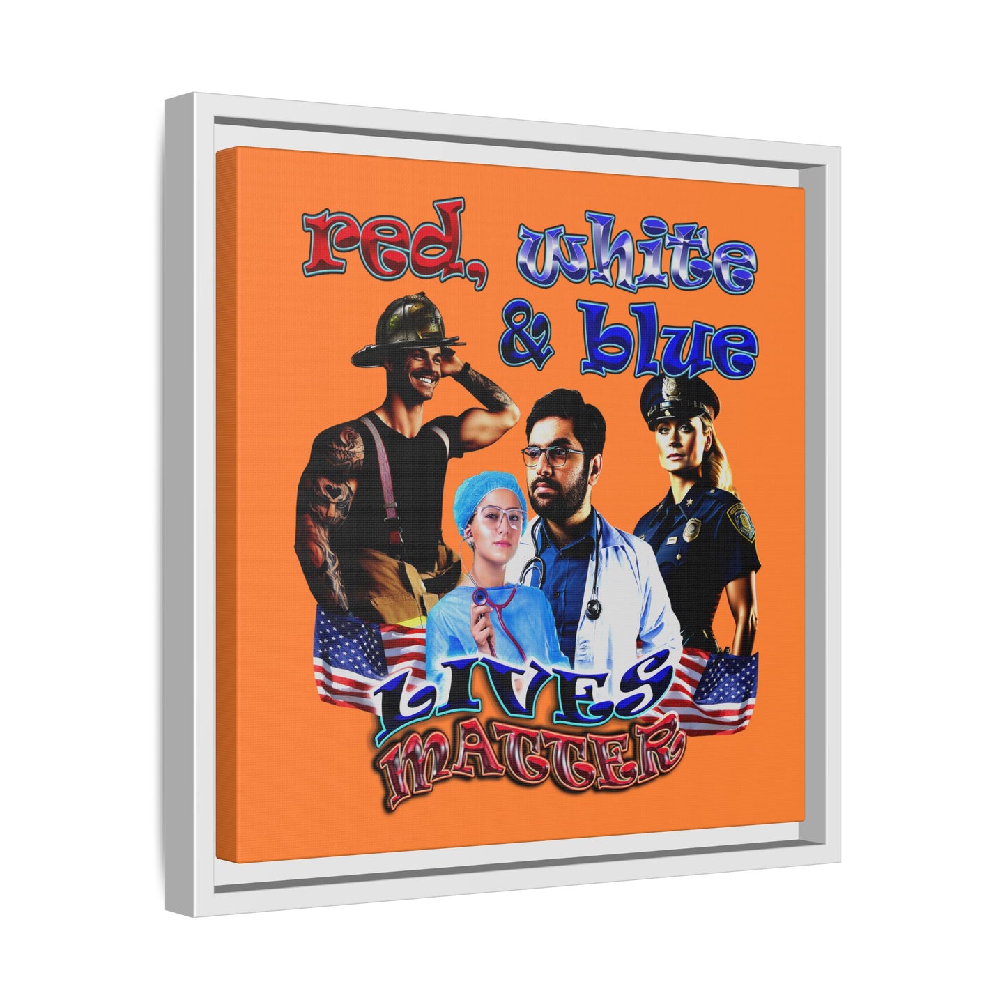 rw&b lives matter - framed canvas art (crusta)