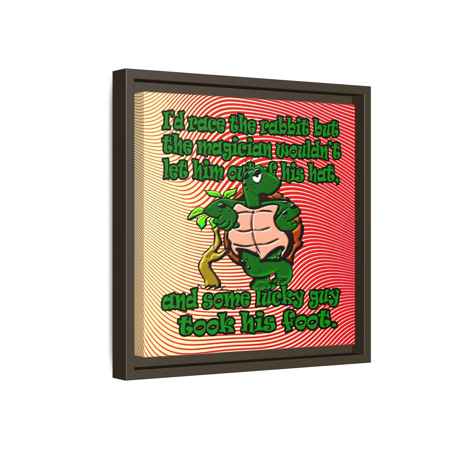 turtle race - framed canvas art (yellow-orange wave)