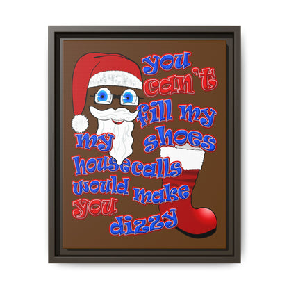 santa's shoes - framed canvas art (brown)