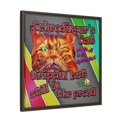 schrodinger's cat - framed canvas art (rainbow split)