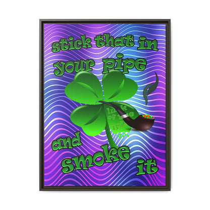 stick that in your pipe and smoke it - framed canvas art (purple wave)