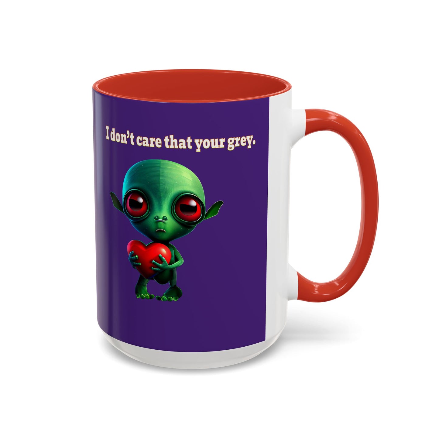 I don't care that your grey - Accent Mug (purple)