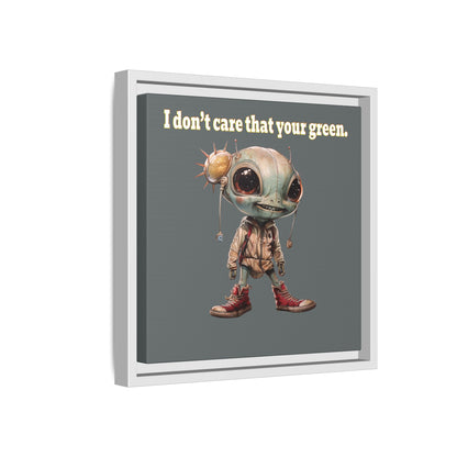 I don't care that your green - framed canvas art (dark grey)