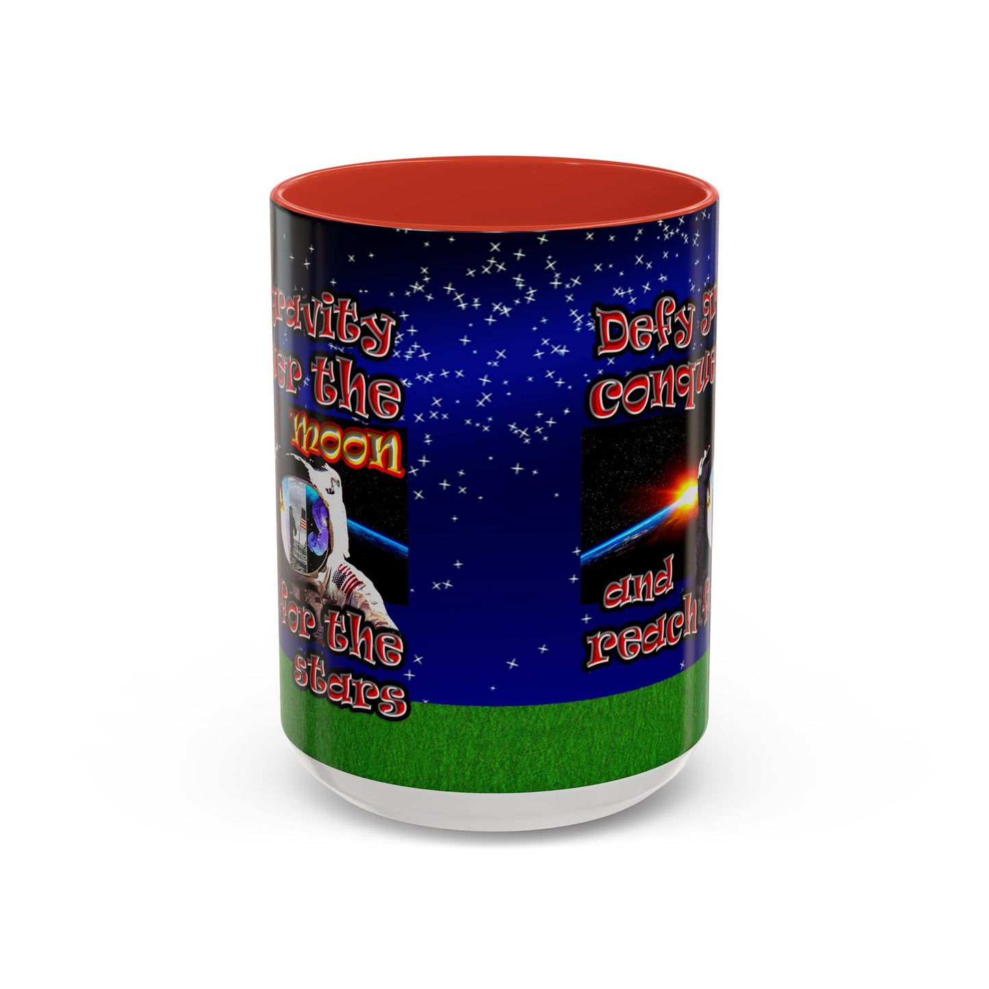 defy conquer reach - Accent Mug ('snoops' background)