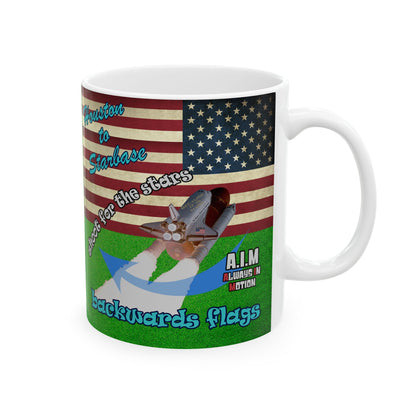 shoot for the stars - White Mug (green turf)
