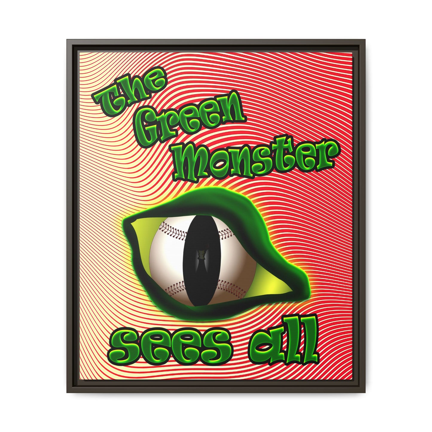 green monster - framed canvas art (yellow-orange wave)