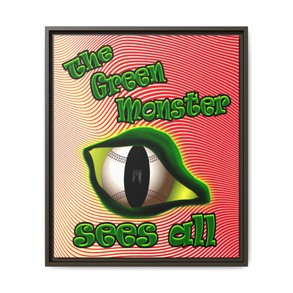 green monster - framed canvas art (yellow-orange wave)