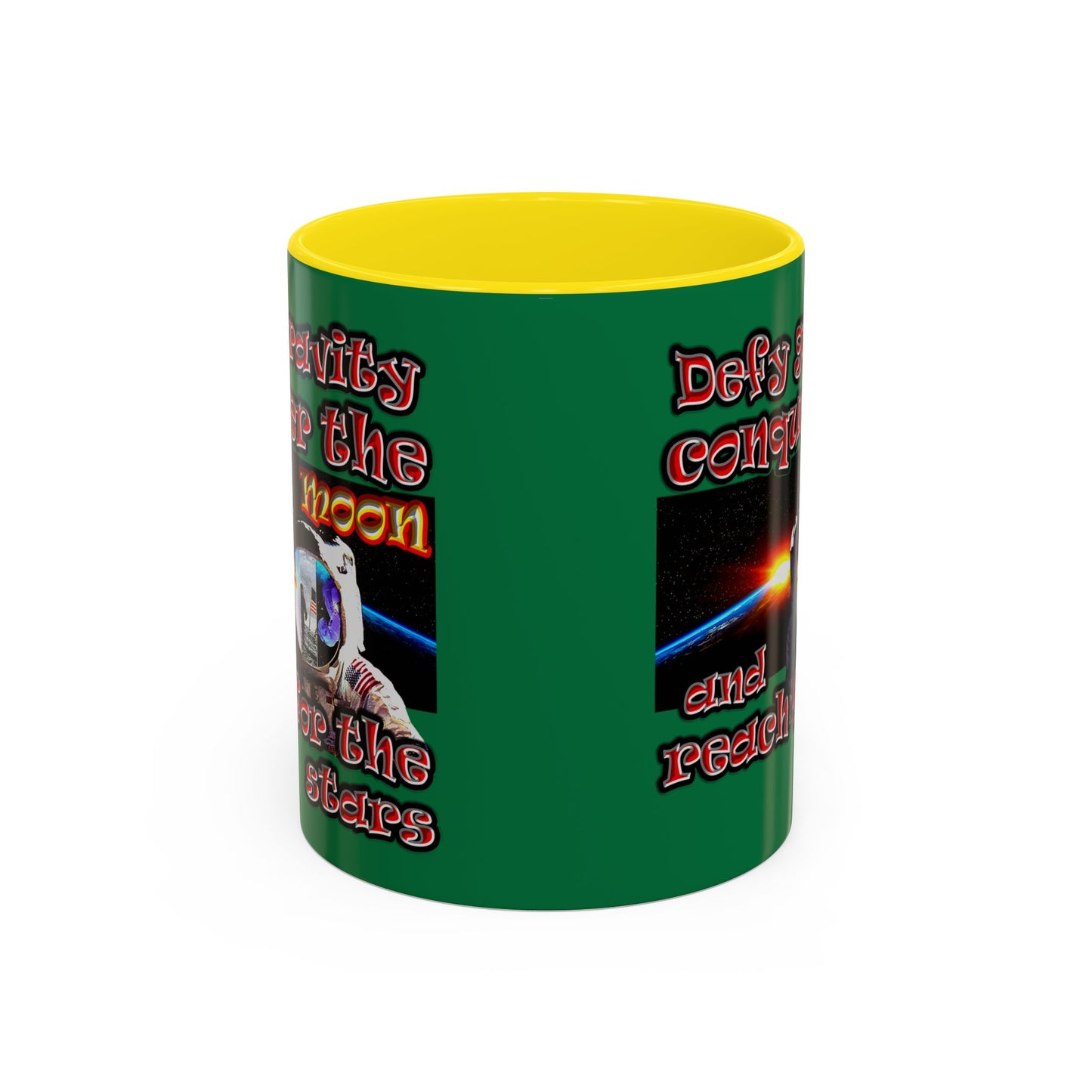defy conquer reach - Accent Mug (dark green)