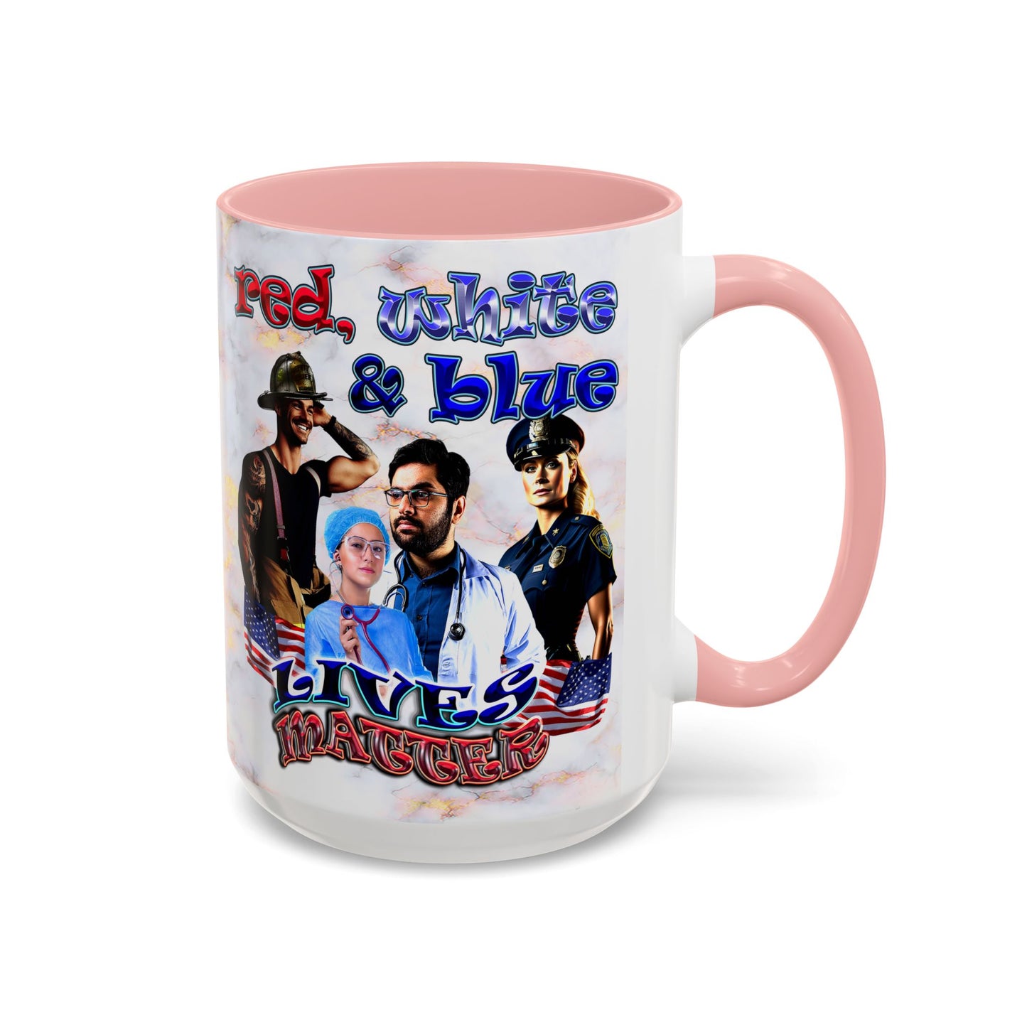 rw&b lives matter - Accent Mug (white marble)