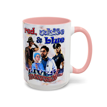 rw&b lives matter - Accent Mug (white marble)