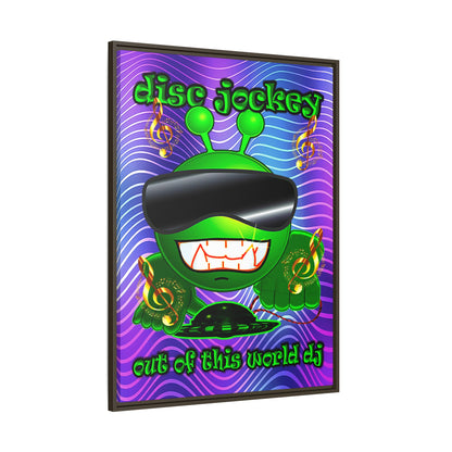 disc jockey - framed canvas art (purple wave)