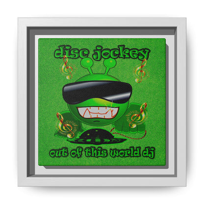 disc jockey - framed canvas art (green turf)